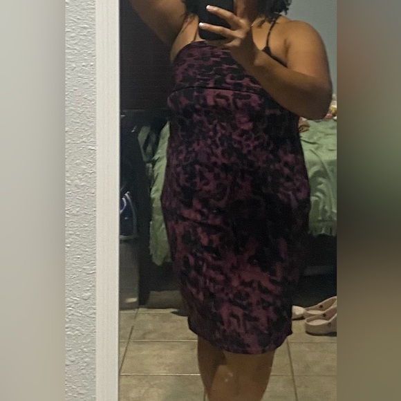 BOLD ELEMENTS  Purple Black Burgundy Animal Print Dress XXL  Drape Bust
NWOT - Picture 9 of 9